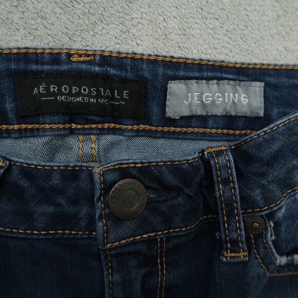 Aeropostale Jegging Jeans Women's Size 6R Blue Low-Rise 27.5" Inseam Distressed - Picture 11 of 16